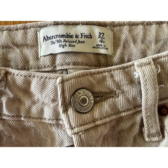 Abercrombie & Fitch High Rise Oatmeal Jeans - Size 27 - Picture 3 of 8